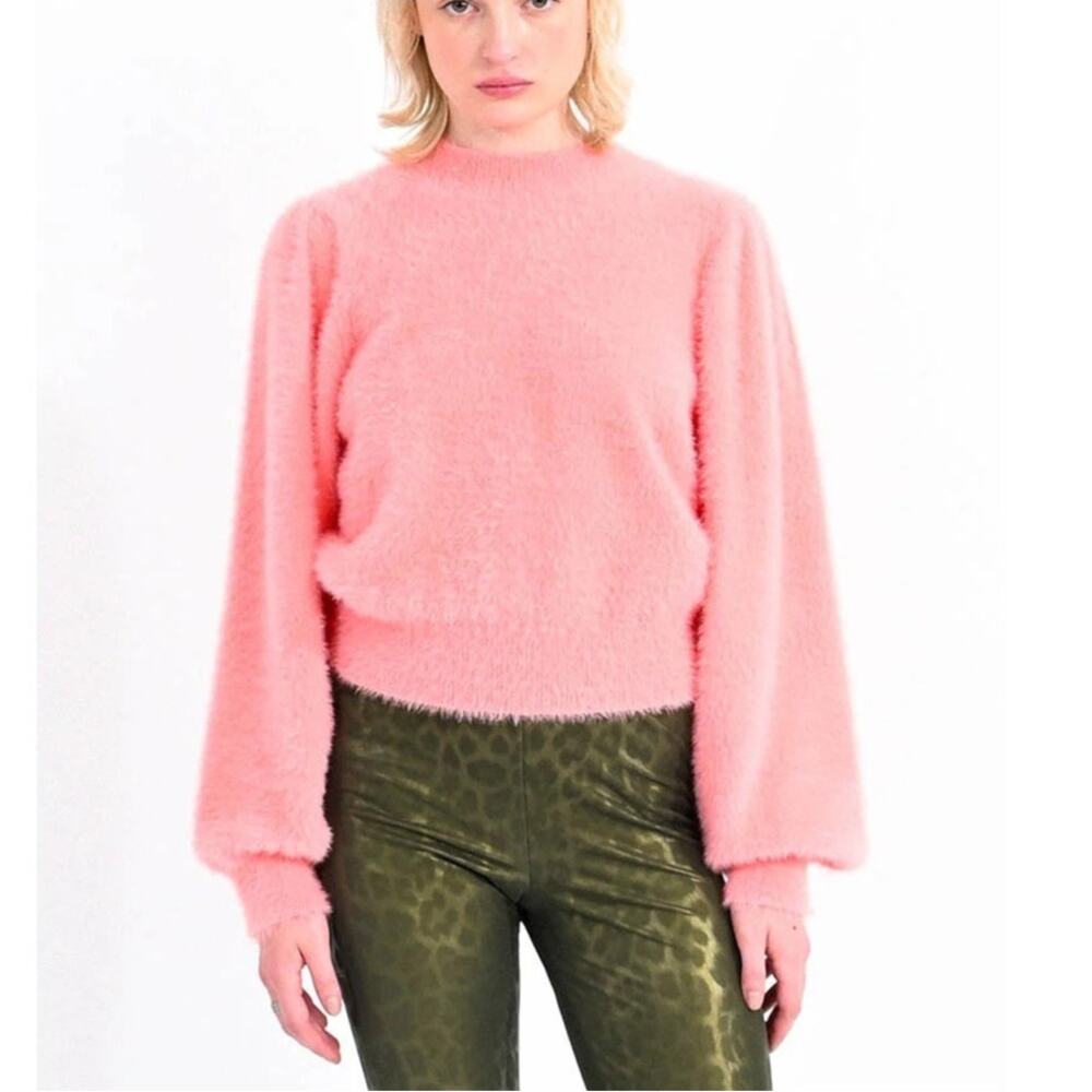 Lili Sidonio Molly Bracken Jumper Sweater XS Pink‎ Fuzzy Parisian Soft Feminine